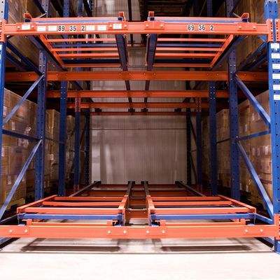 産業倉庫は高密度容量のパレット棚システムを押し戻す